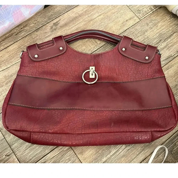 Rina Rich red Leather Crossbody clutch Handbag - Picture 1 of 5